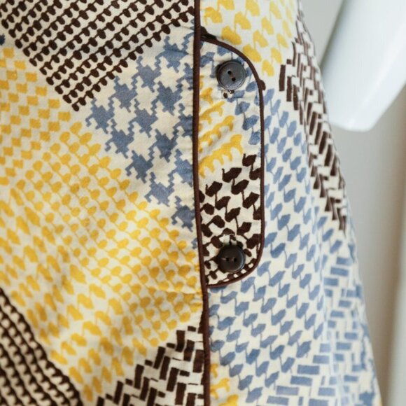 Maeve  Velvet Patchwork Houndstooth Print Skirt - Picture 4 of 7